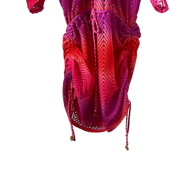 Luli Fama Sunset Angel Cabana V-neck Cover Up Beach Boho Dress Size Large - Picture 4 of 12